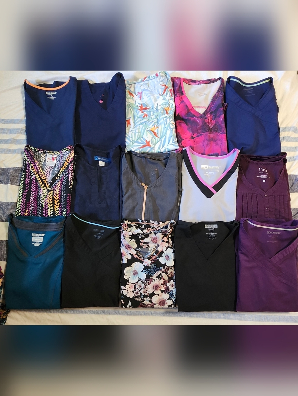 Lot of Women's Scrub Tops - Mixed Colors & Prints. All For $70